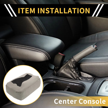 Center Console Cover for Chevrolet Silverado Microfiber Leather Zipper Grey (2014–2020)