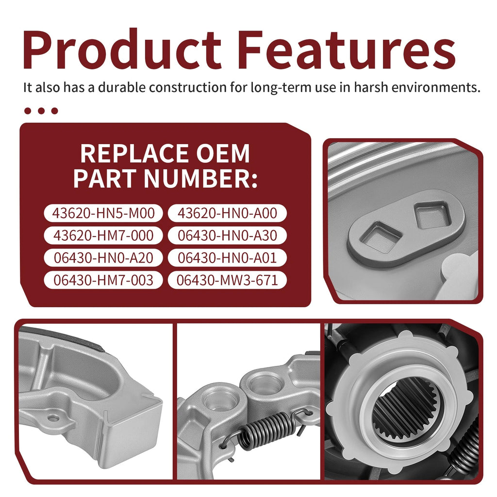 Rear Brake Drum Hub & Shoes Kit for Honda Foreman TRX450FE/FM/S/ES (1998–2004)