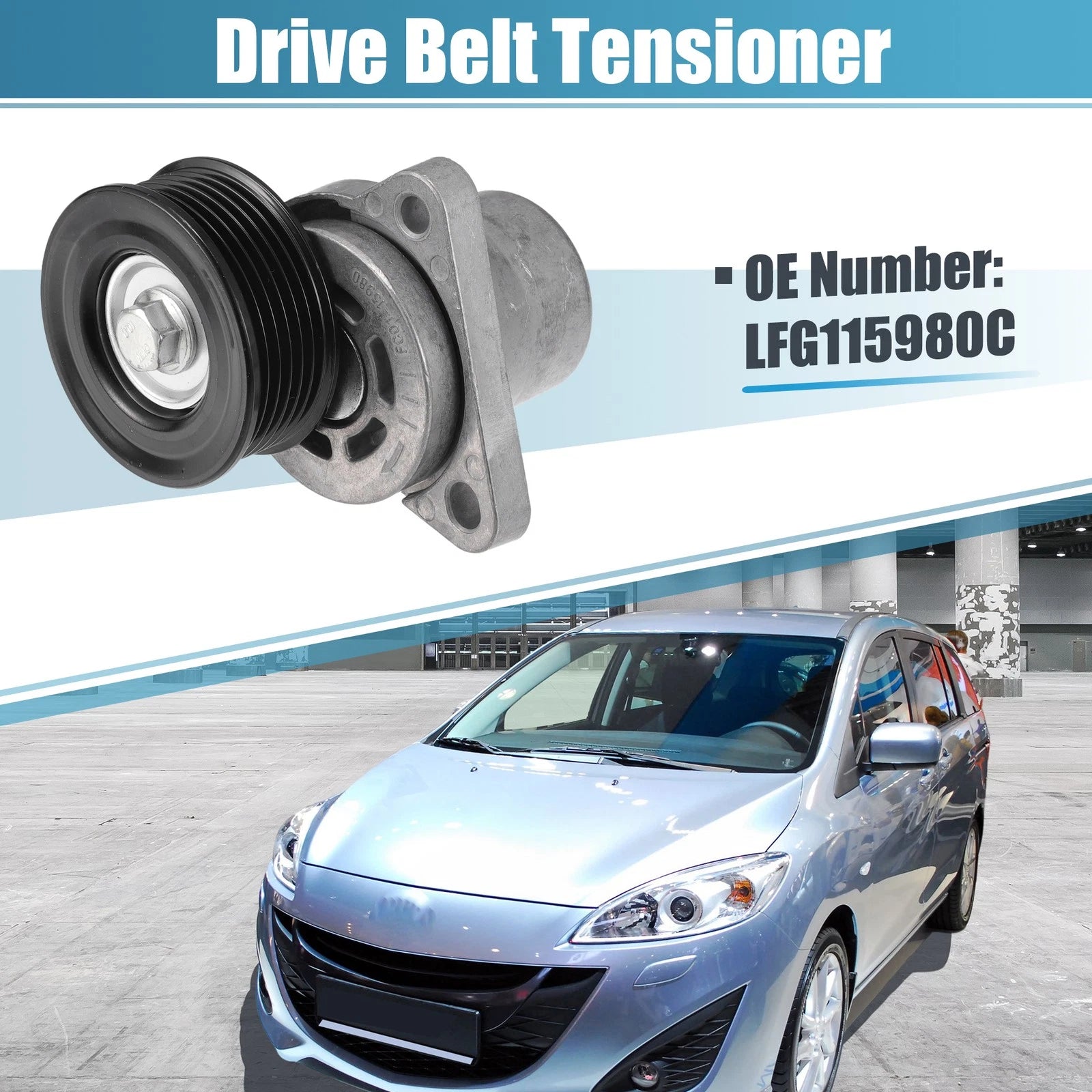 Belt Tensioner Pulley Assembly Replacement for Mazda 3 (2010–2013)