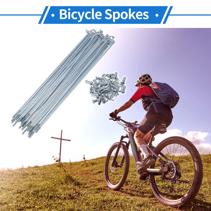 Bicycle Spokes Nipple Set 205mm Carbon Steel Galvanized Universal (1 Set)
