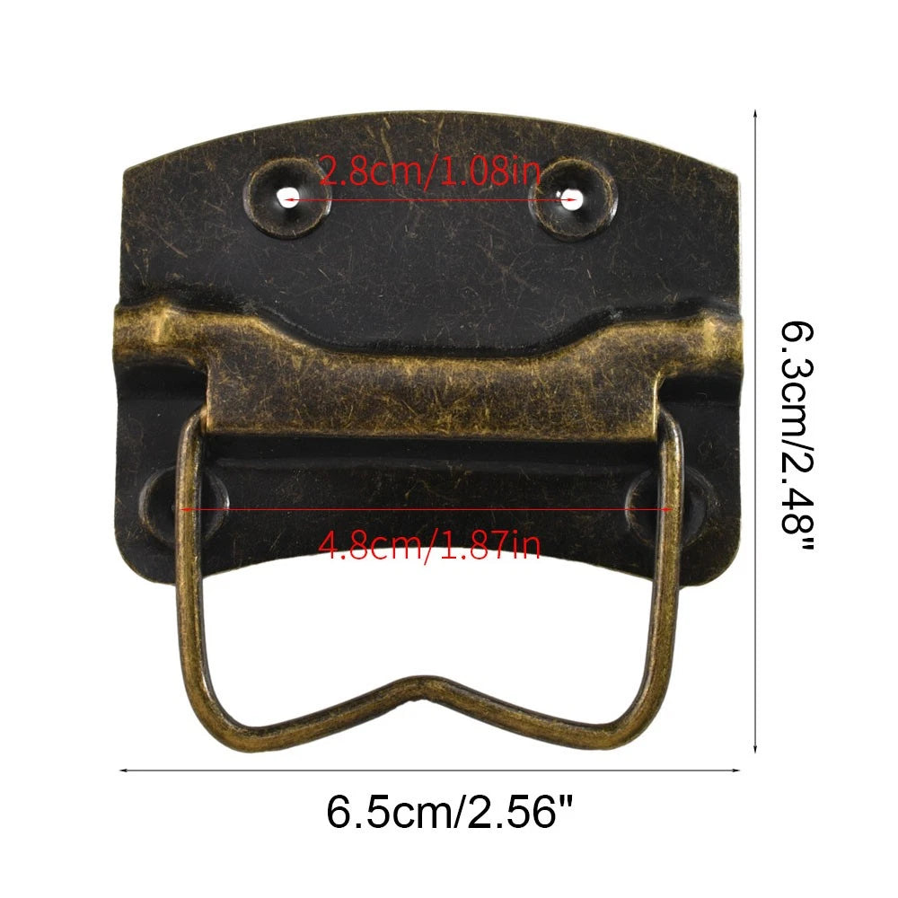 4X Antique Bronze Pull Handle Knob Ring for Drawer Cabinet Toolbox