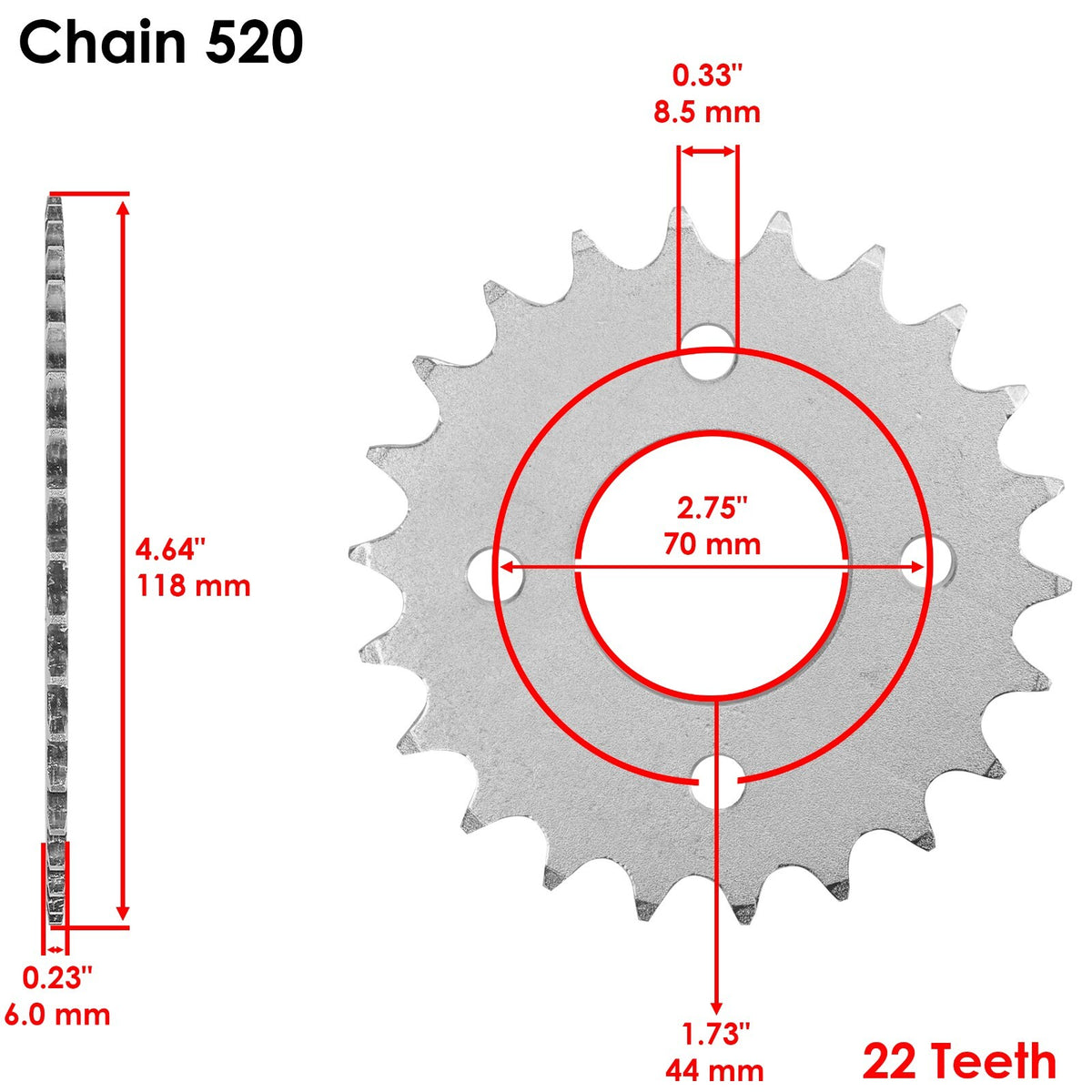 Drive Chain and Sprockets Kit Replacement for Suzuki LT80 Quadsport (1989–2006)