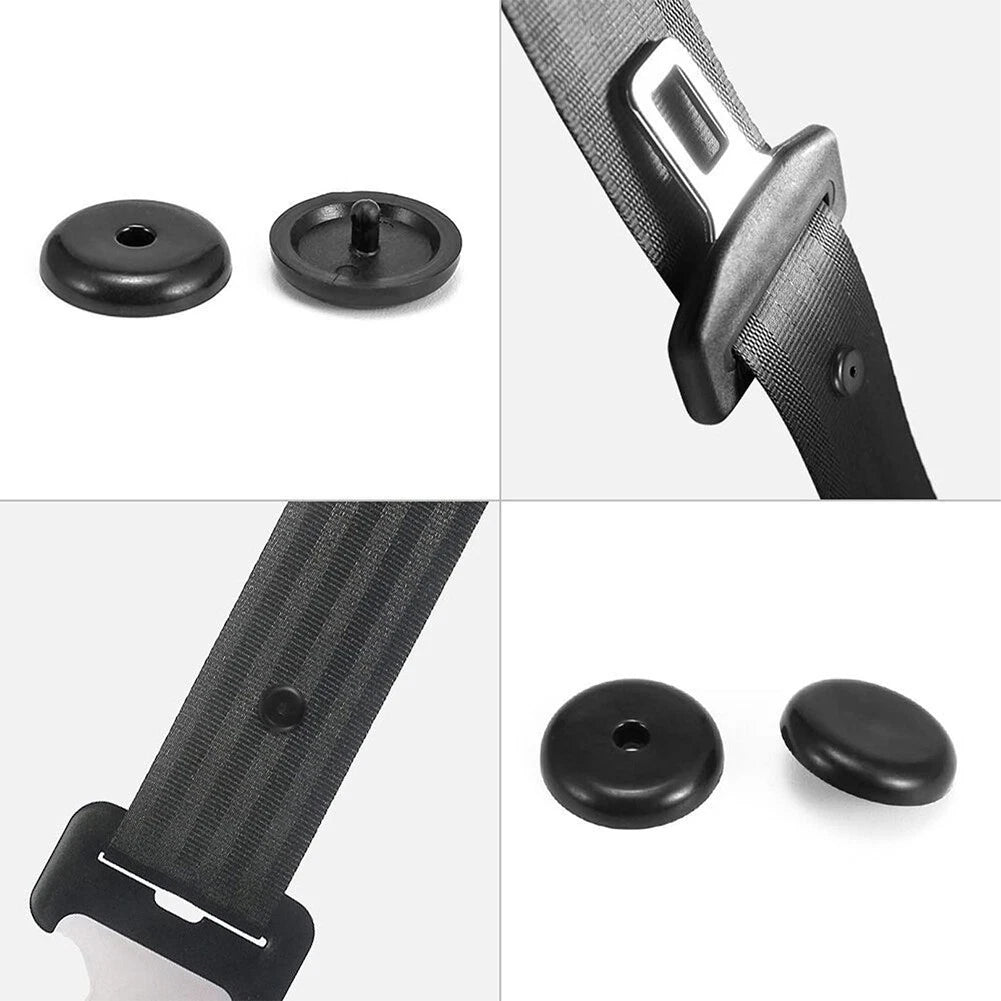 Set of 4 Seat Belt Button Buckle Stop for Universal Fit