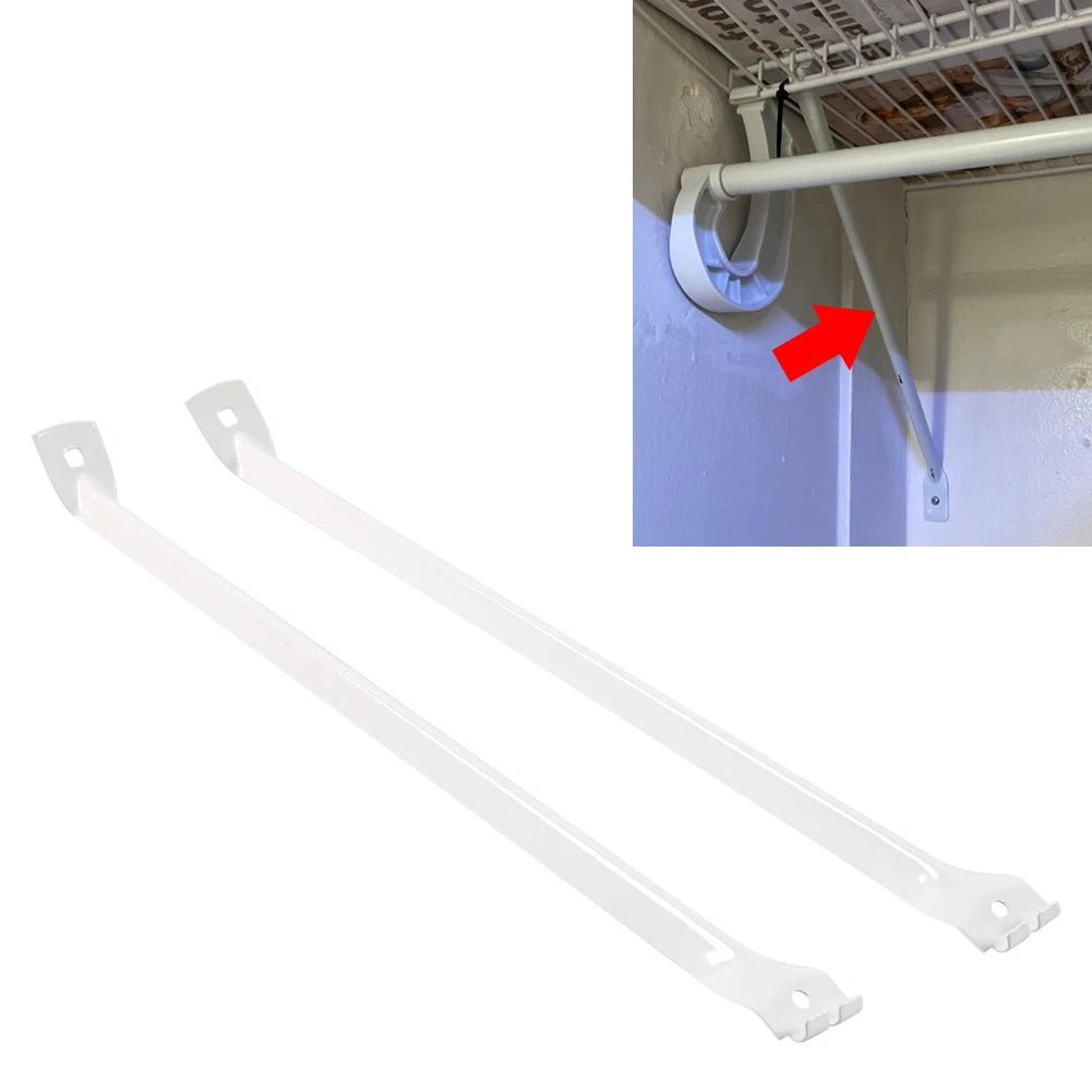 White Metal Support Brackets for Closet Shelf (12-Inch Wire Shelving)