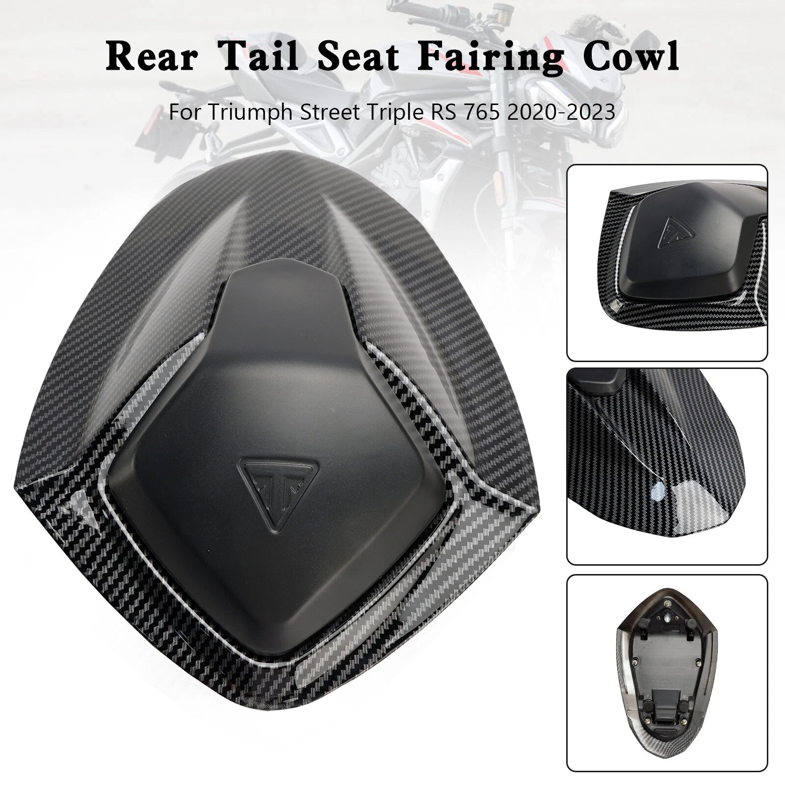 Rear Tail Seat Fairing Cowl Cover for Street Triple RS 765 (2020–2024) Carbon