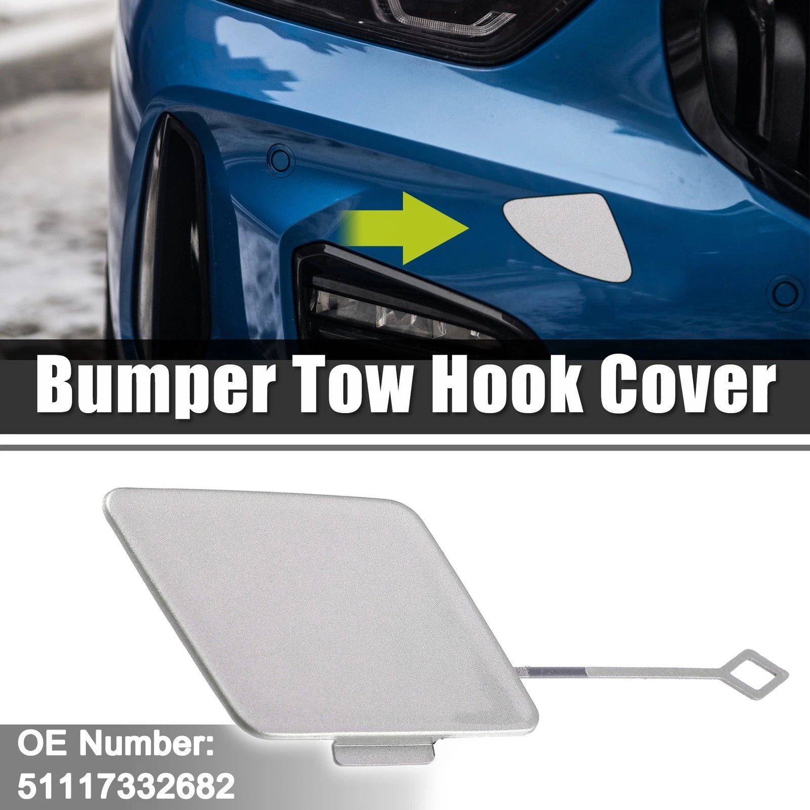 Front Right Bumper Tow Eye Hook Cover Cap Replacement for BMW 535i (2015–2016)