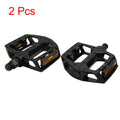 Cycling Bicycle Pedals Flat Reflector Nonslip for Black Alloy (2 Pcs)