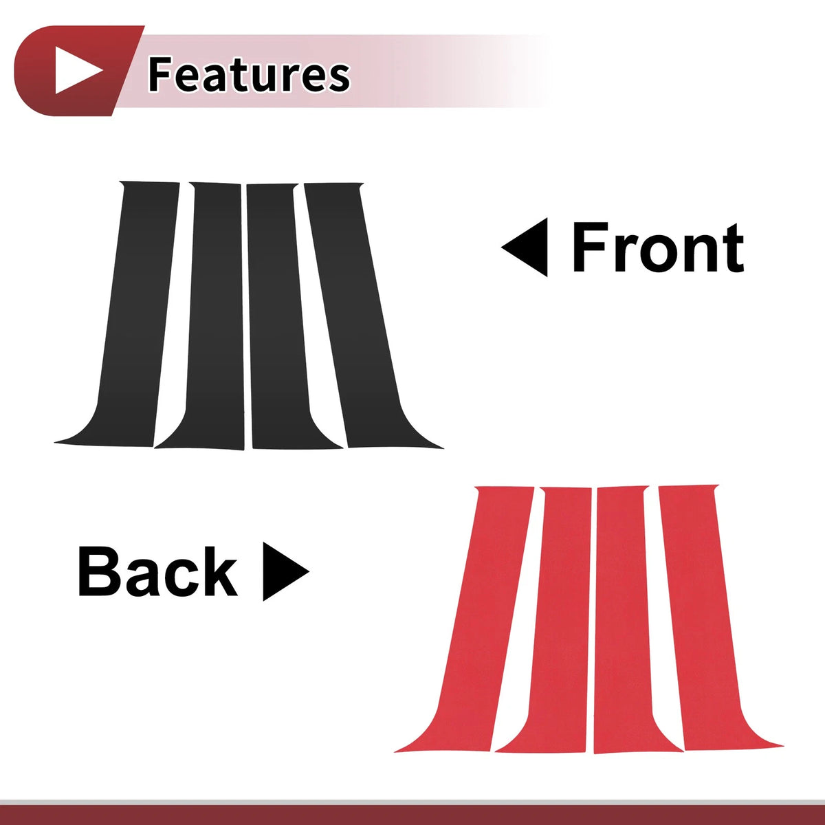 Door Pillar Window Trim for Ford F250 (1999–2014) Black