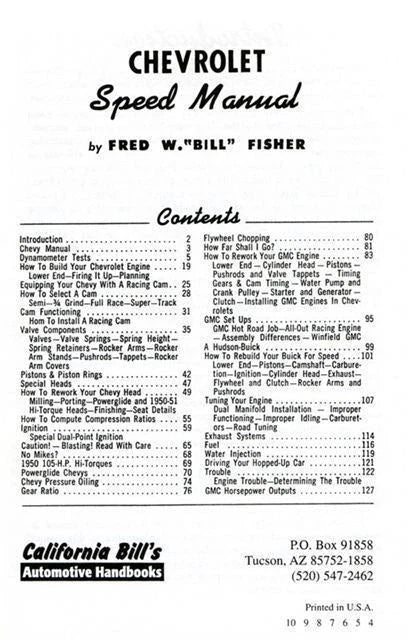 Chevy GMC Buick Speed Manual for Inline Six & Straight-8 (1954)