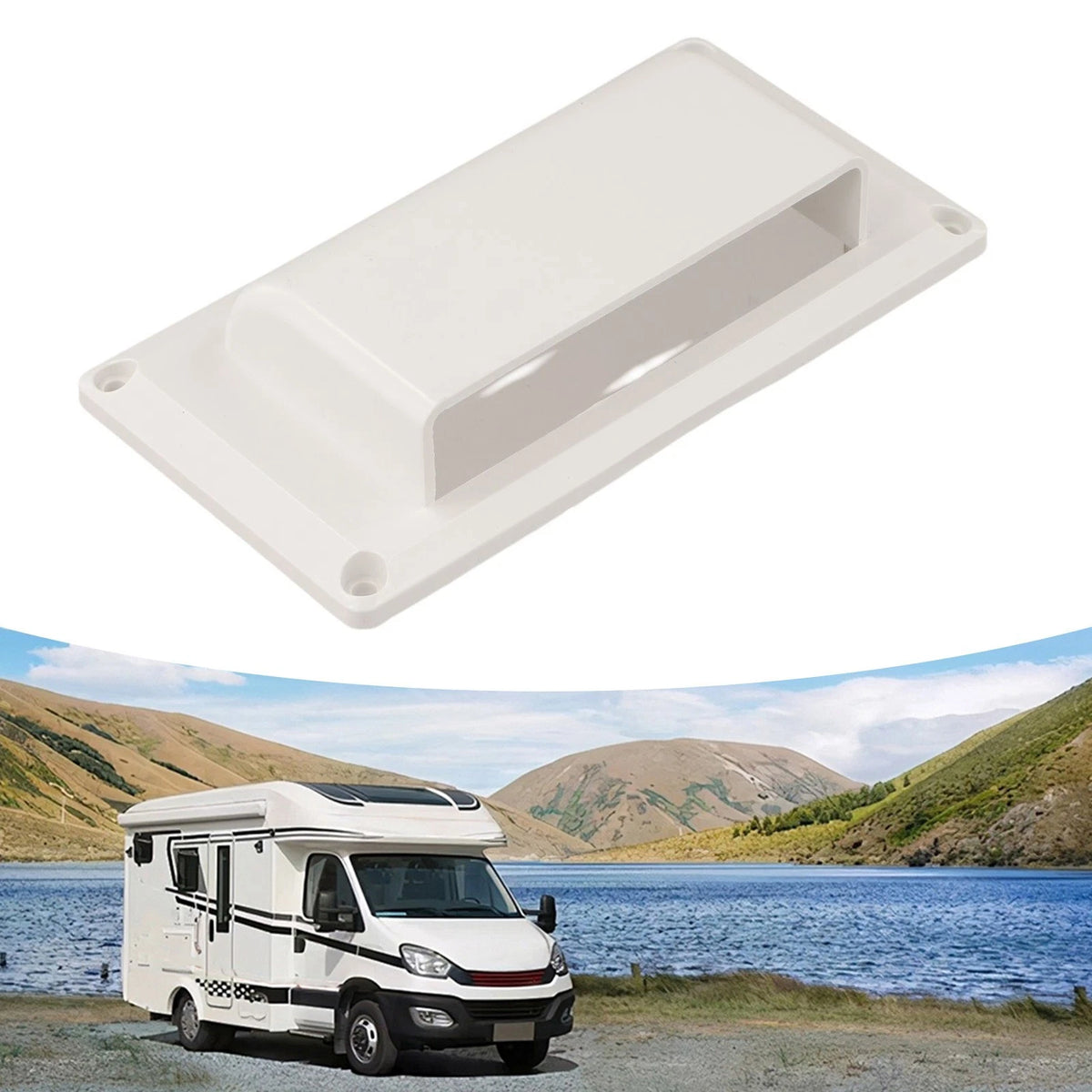 RV Side Vent Cover for Trailer Boat Yacht (White)
