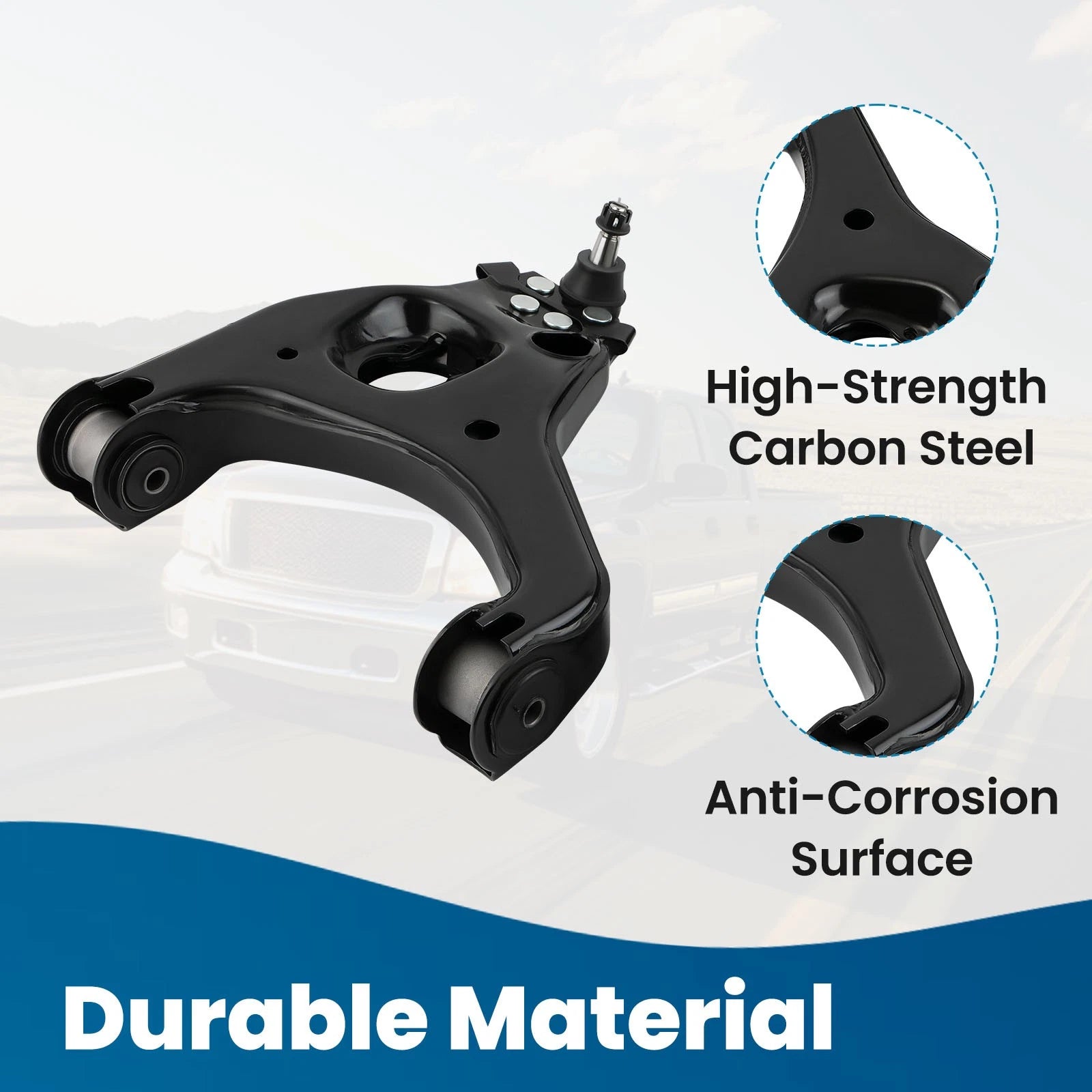 Front Upper & Lower Control Arms Kit for Silverado GMC Sierra 1500 (1999–2006)