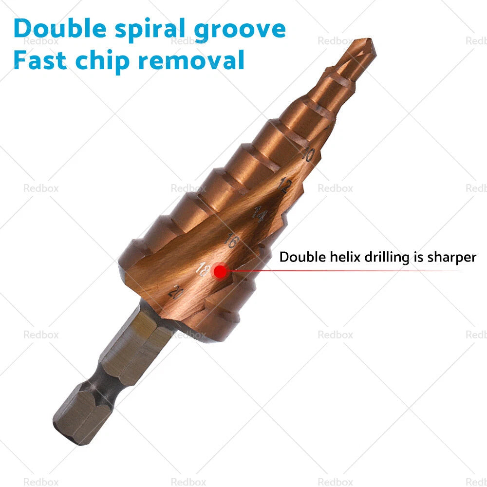 Cobalt Step Drill Bit Hole Cutter 4-12/20/32mm for Stainless Steel