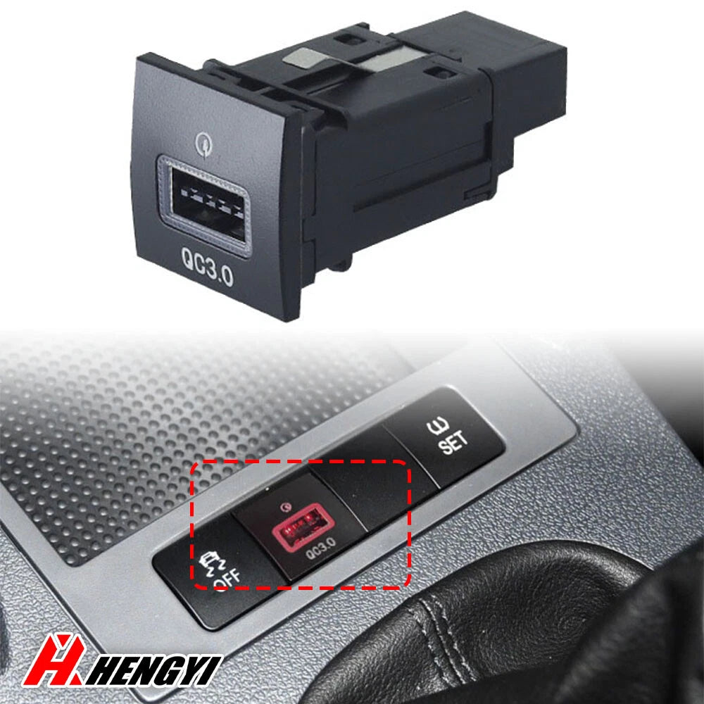 RED LED USB QC3.0 Charger for VW Jetta MK6 (2010–2014) & Scirocco (2008–2014)