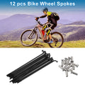Bicycle Spoke Nipples 14G 82mm Black Stainless Steel Set for Universal