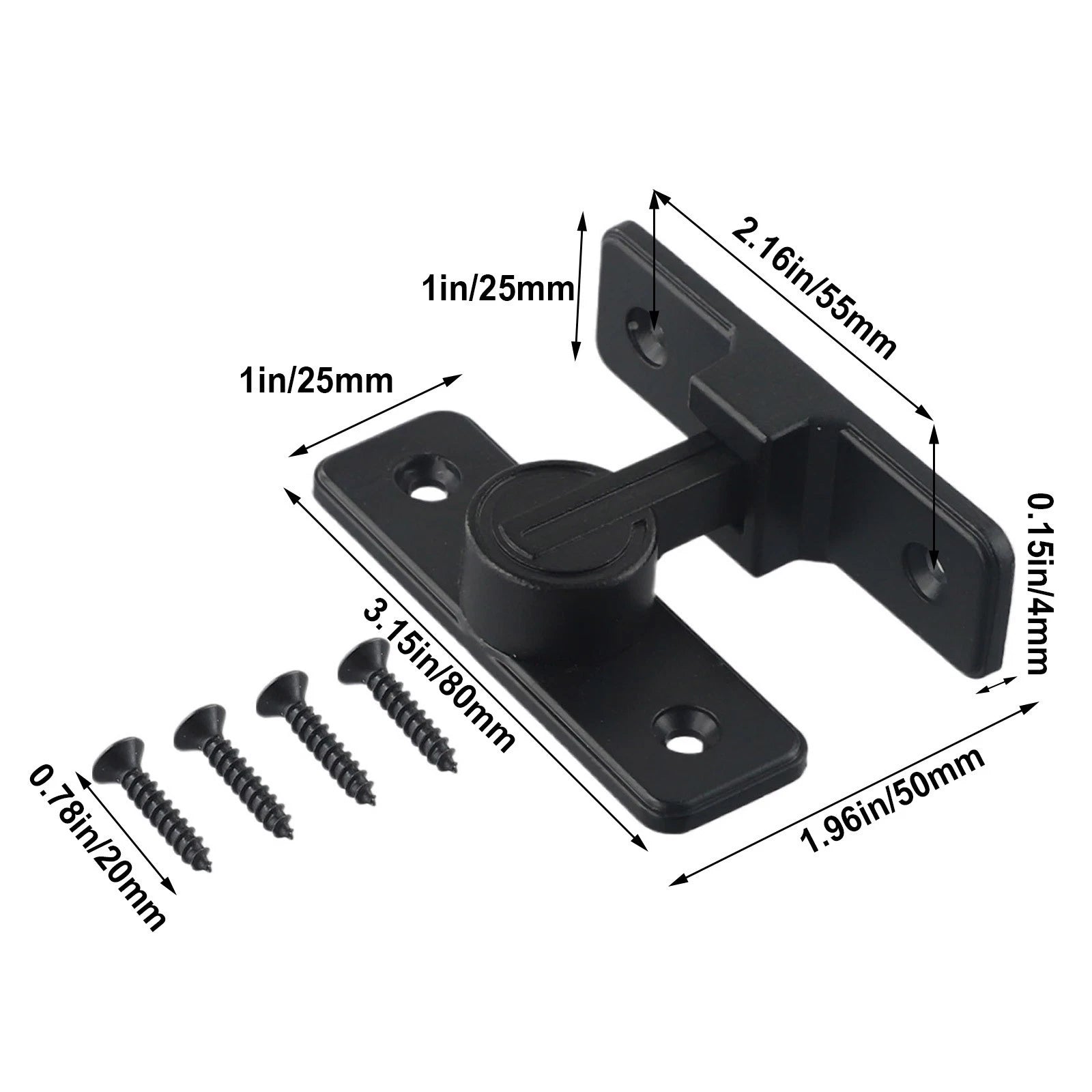 Gate Latch Barn Door Lock Assembly for Sliding Doors (Heavy Duty)