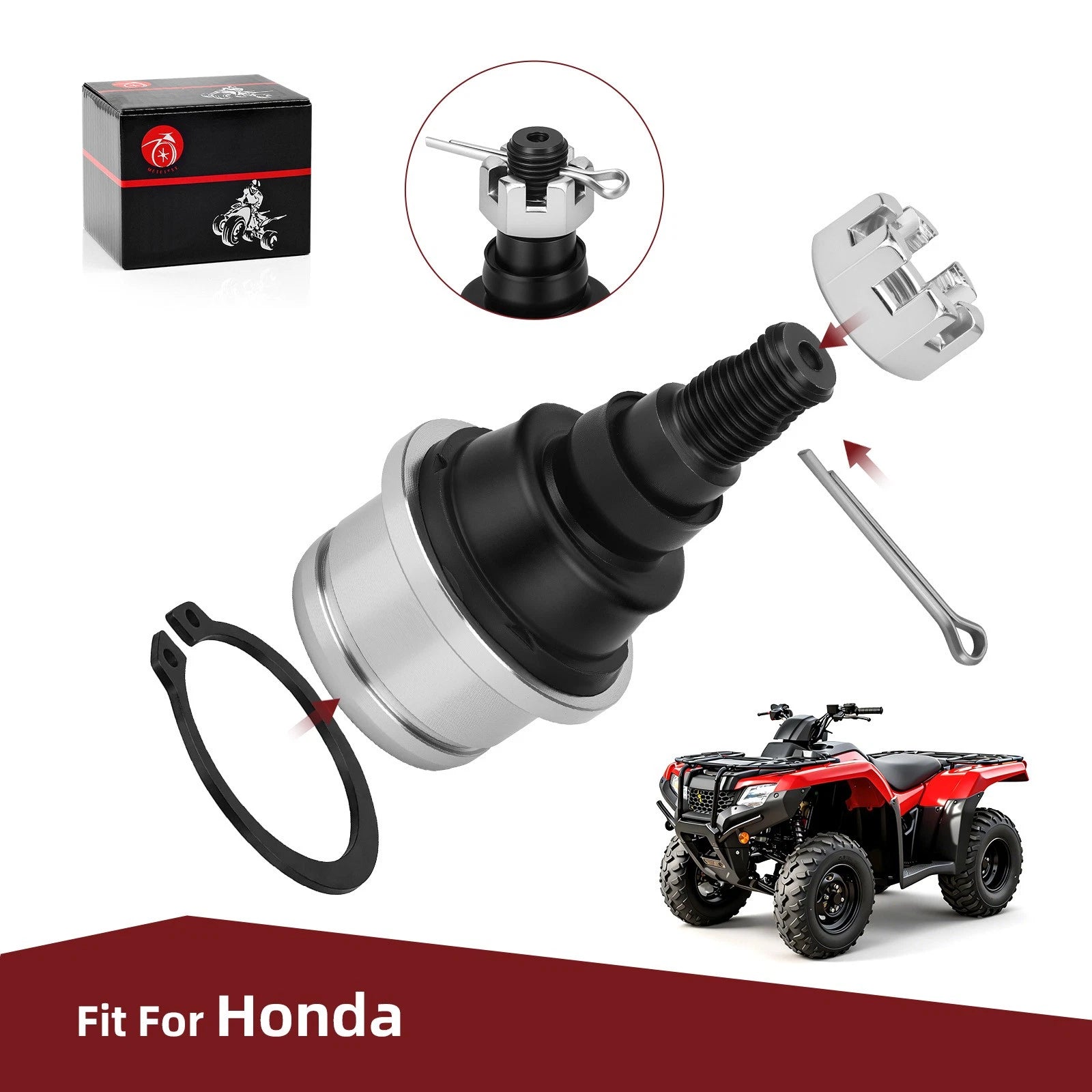 2 Pack Ball Joints for Honda Rancher 420 (2007–2013) TRX420 FA/FE/FM/TM/TE