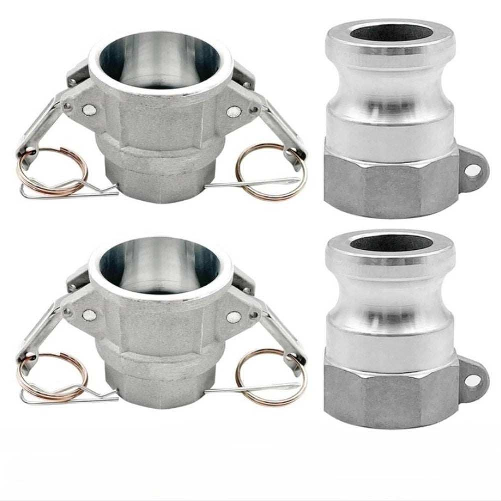 2X Aluminum Cam Lock Hose Fittings with NPT Threads