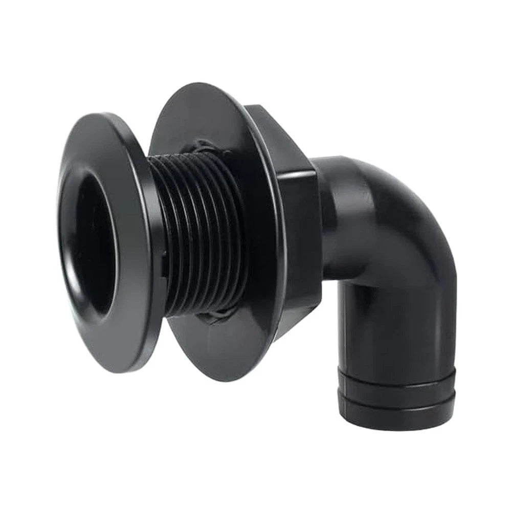 1 Inch Thru Hull Fitting 90 Degree ABS for Boat Water System Connections