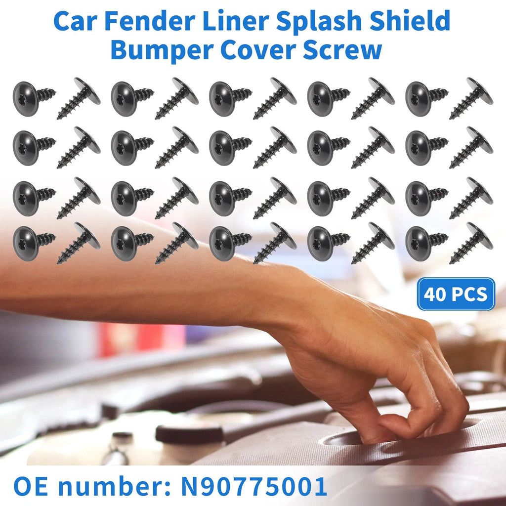 40 Pcs Fender Liner Splash Shield Bumper Cover Screw for Audi A3 (2006–2013)
