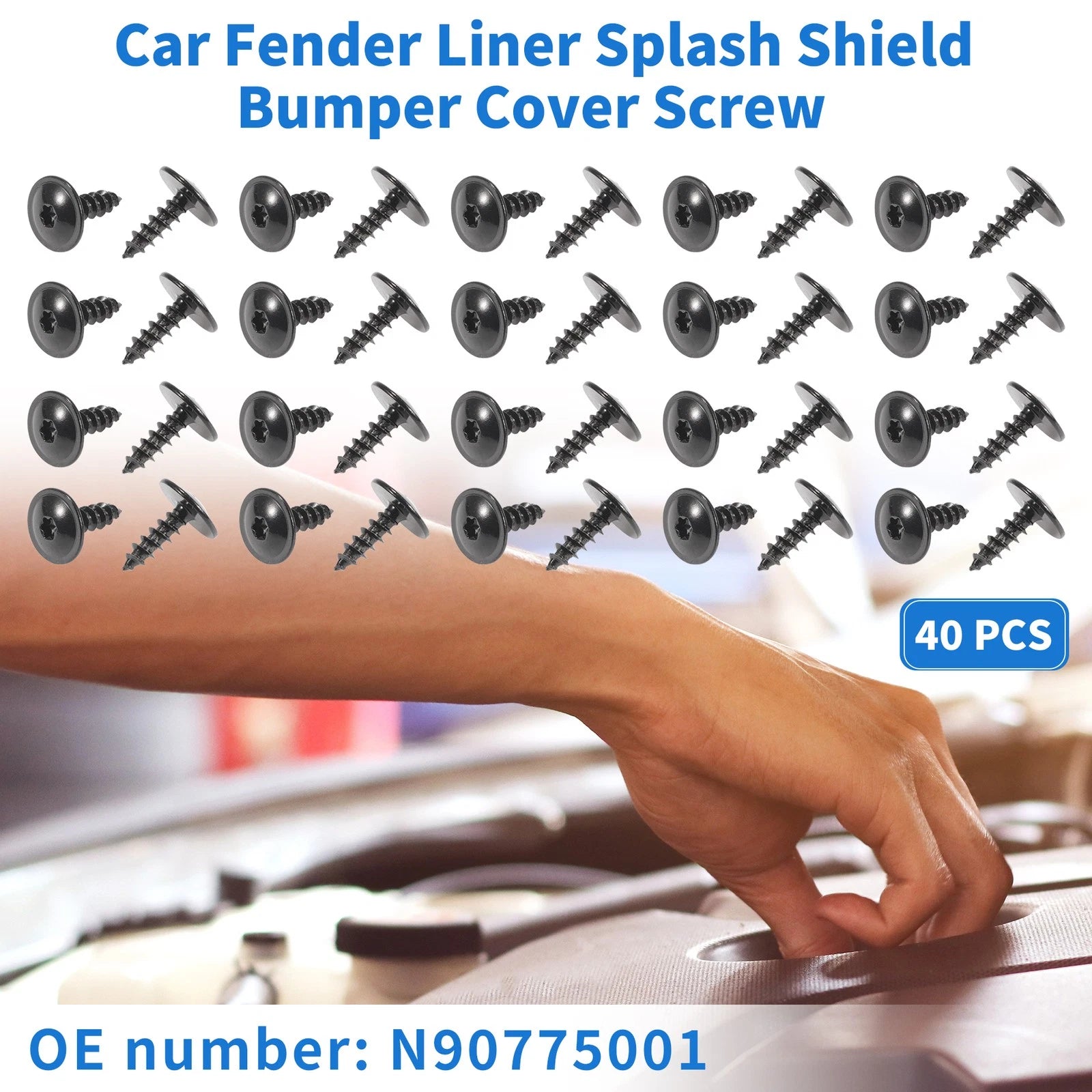 40 Pcs Fender Liner Splash Shield Bumper Cover Screw for Audi A3 (2006–2013)