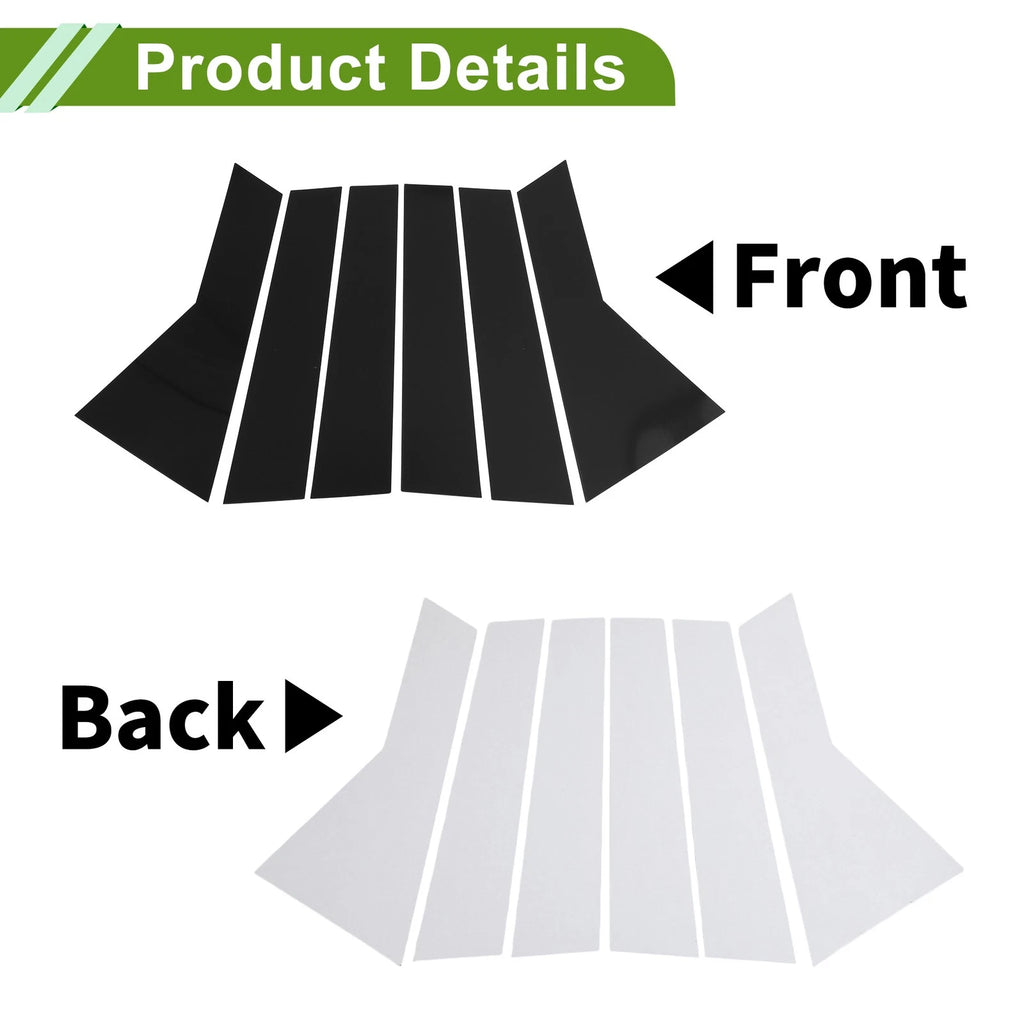 6 Pcs Pillar Window Trim Replacement for Chevy Captiva (2019–2023) Black