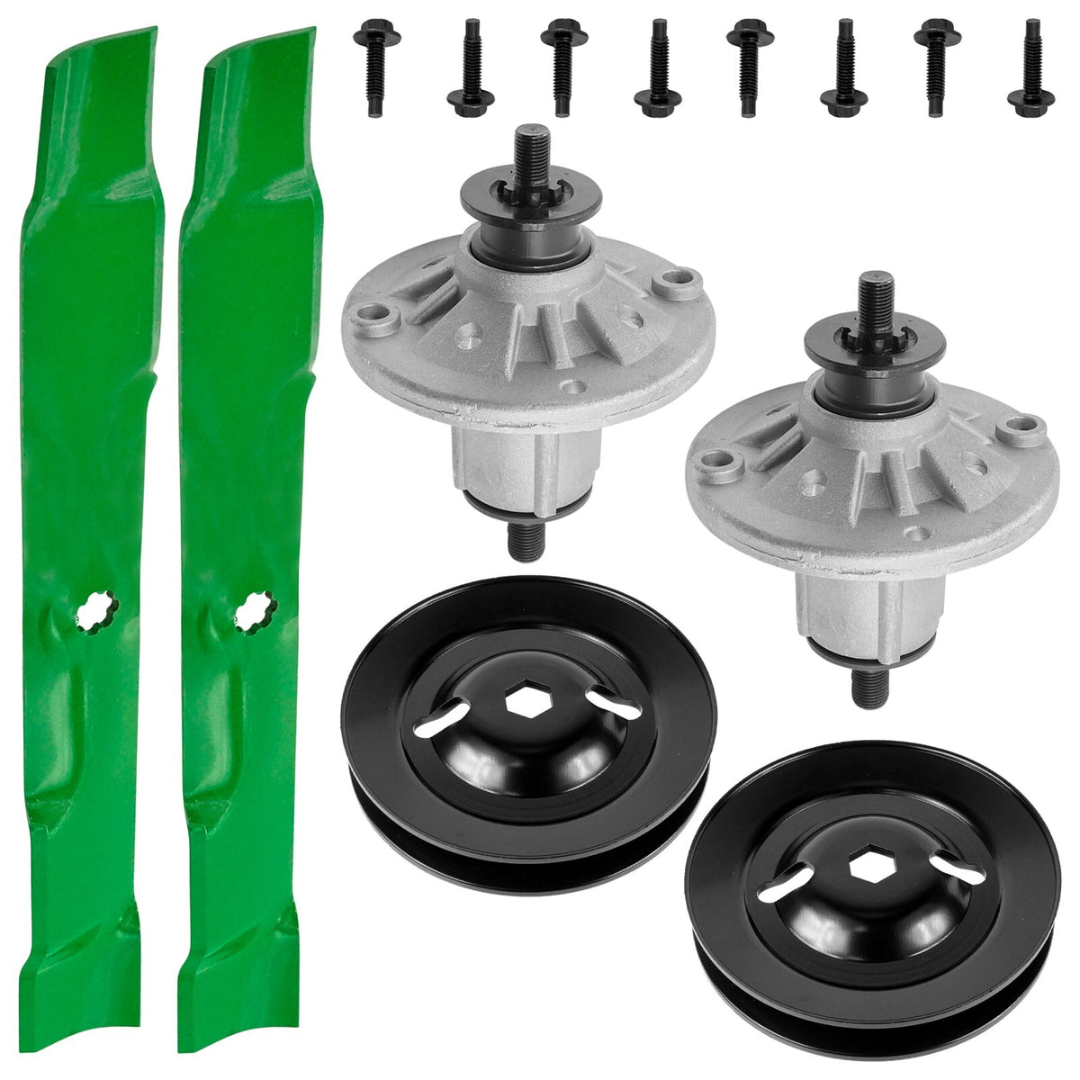 Deck Spindle and Pulley Blade Replacement for John Deere X304 X340 (2005–2012)