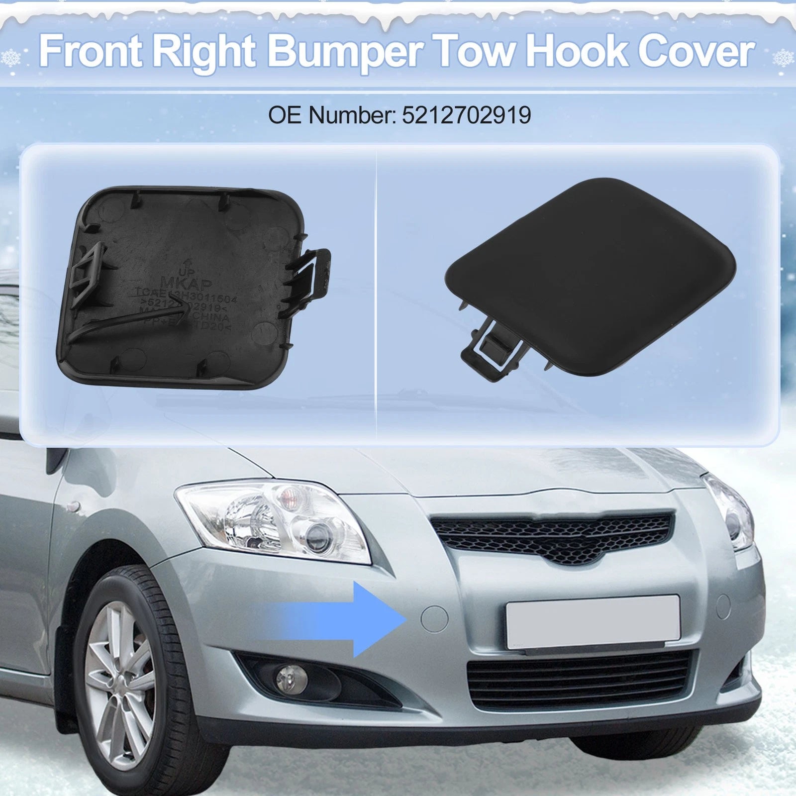 Right Front Tow Hook Cover Cap Replacement for Toyota Highlander (2001–2003)