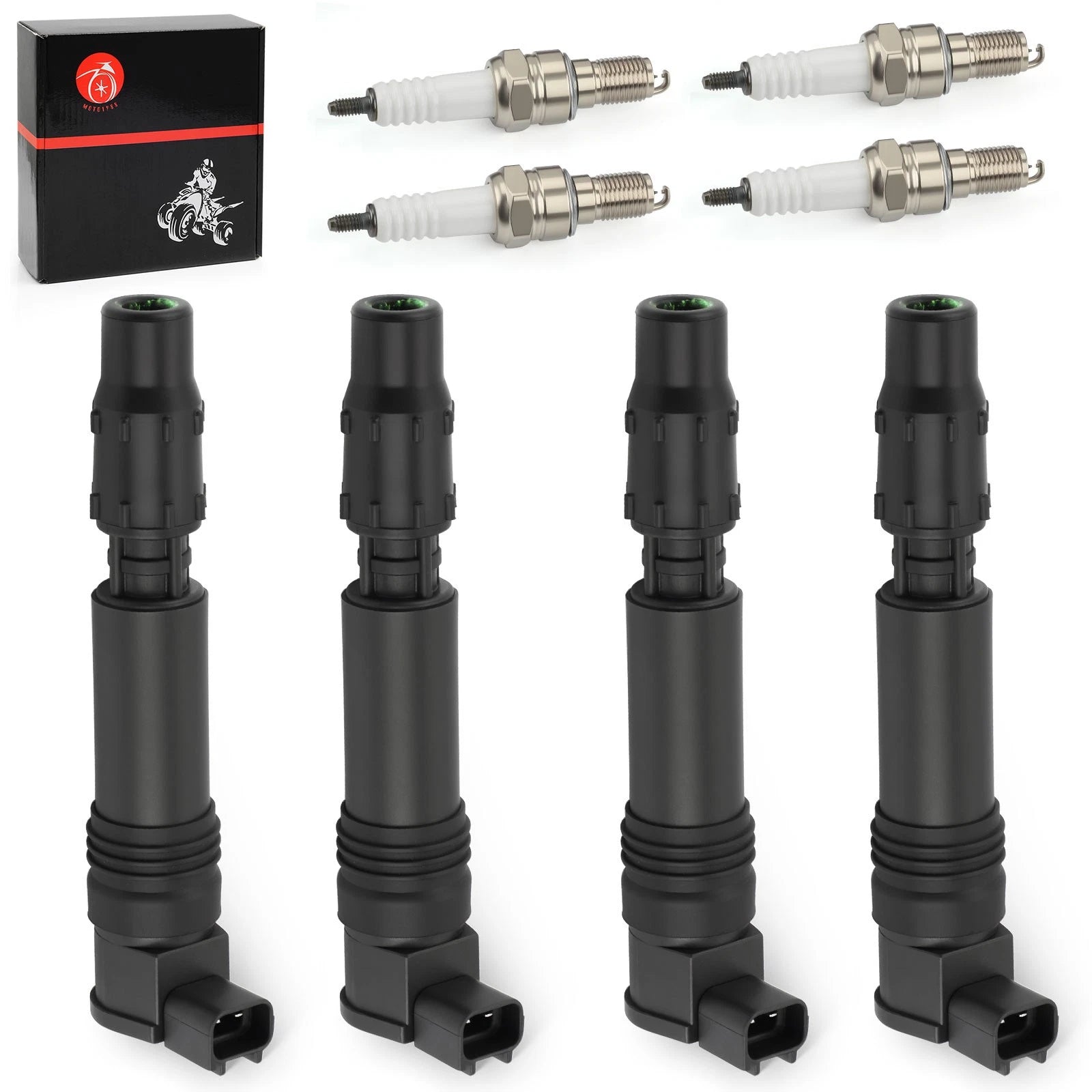 Set of 4 Ignition Coils w/ Iridium Spark Plugs for Honda CBR600F F4i (2002–2006)