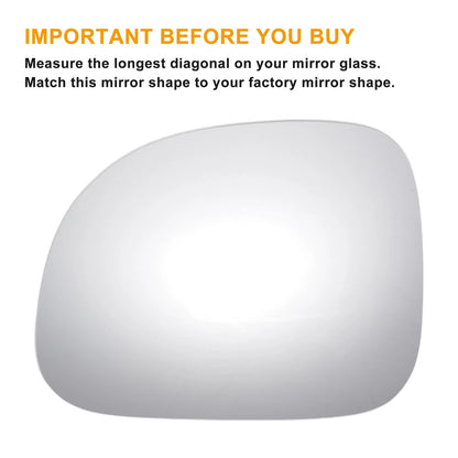 Left Side Heated Convex Mirror Glass for Fiat Panda (2010–2020)
