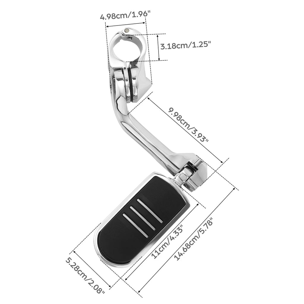 1-1/4" Chrome Long Pegstreamliner Highway Engine Guard Footpeg for Harley