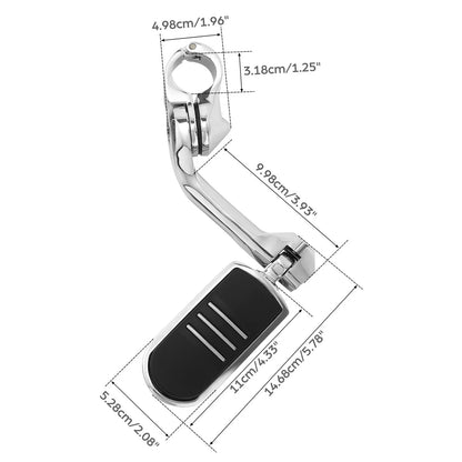 1-1/4" Chrome Long Pegstreamliner Highway Engine Guard Footpeg for Harley