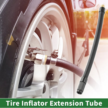 Tire Inflator Extension Tube 7.09in 1pc for Car and Bicycle (Black)