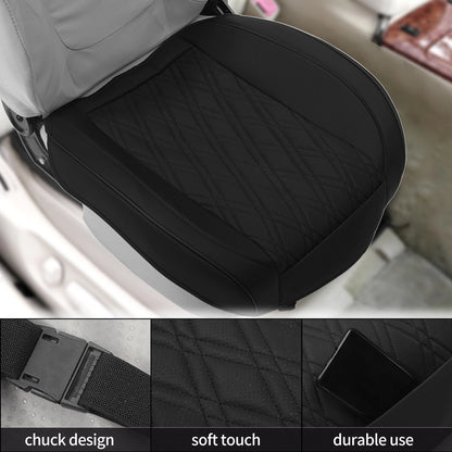Bottom Seat Pad Cover for Car (1 Pc) - Black Faux Leather Rhombus