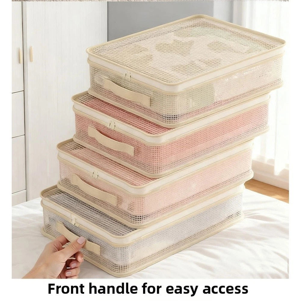 Underbed Storage Mesh Bag for Bedding Sets with Transparent View