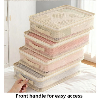 Underbed Storage Mesh Bag for Bedding Sets with Transparent View