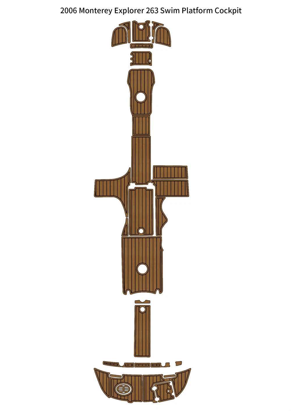 EVA Foam Teak Flooring Cockpit Pad for Monterey Explorer 263 (2006)