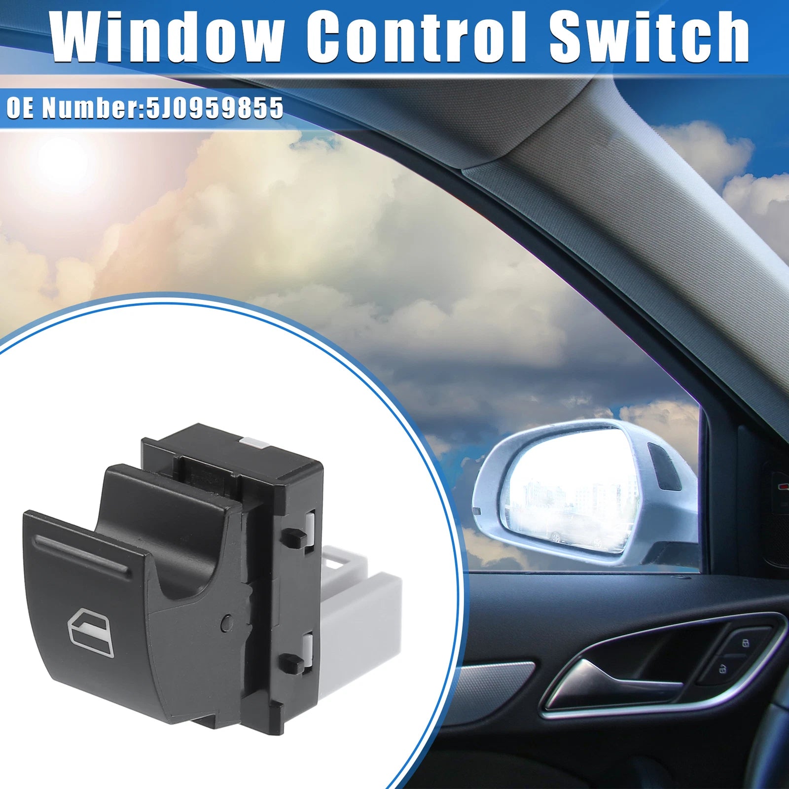 Window Control Switch for Skoda Fabia MK II (2007–2014) No. 5J0959855