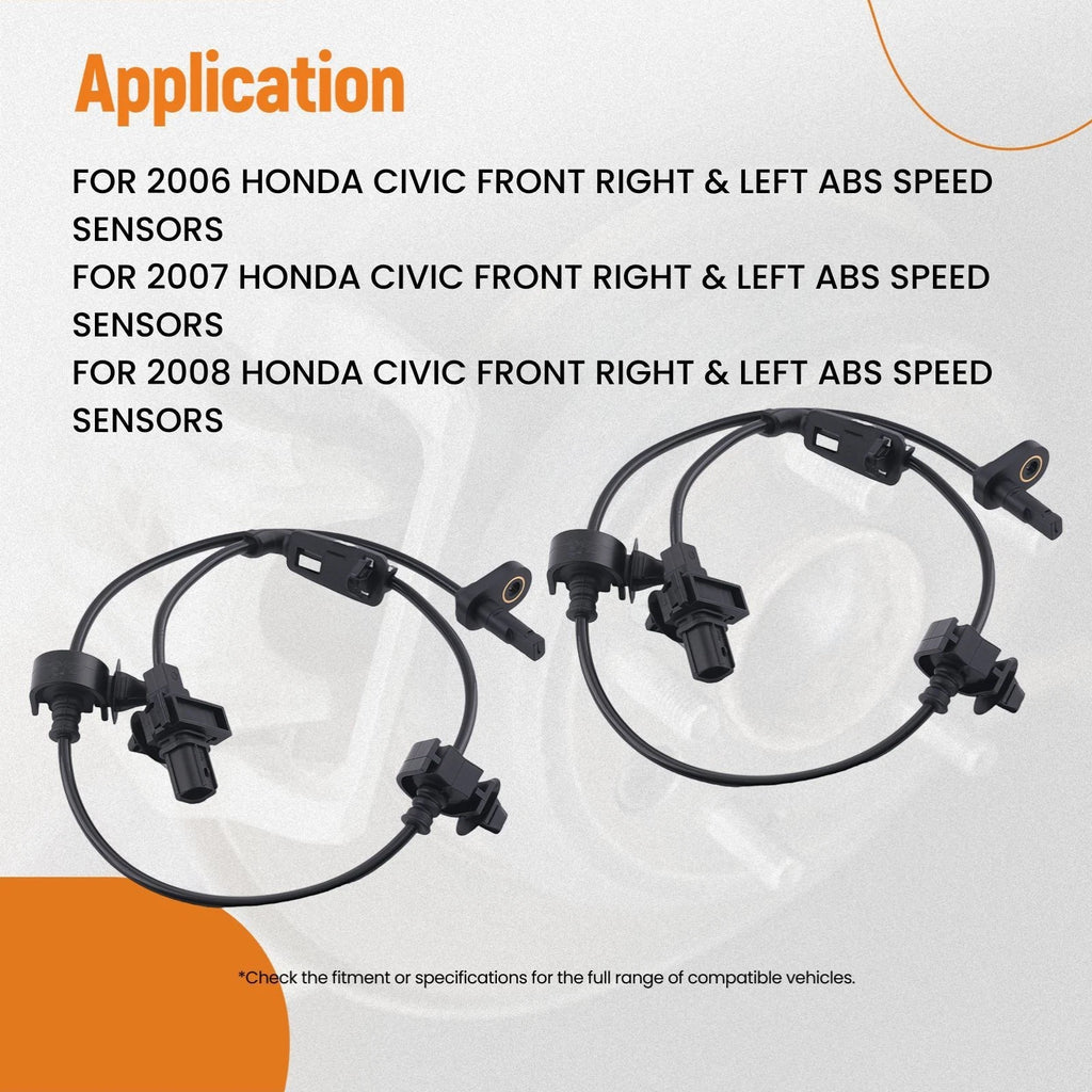 2X ABS Wheel Speed Sensor for Honda Civic 1.8L 2.0L (2006–2011)
