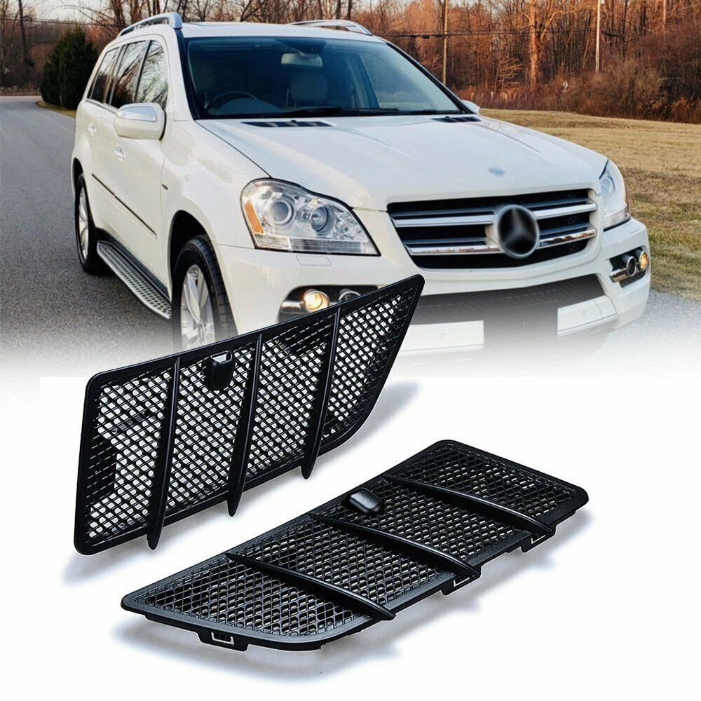 Set of 2 Hood Air Vent Grille Covers for Mercedes Benz W164 GL ML Class (2006–2011)