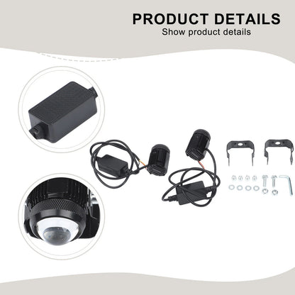 2X 60W Waterproof Mini Driving Light Relay Set for Motorcycle and ATVs