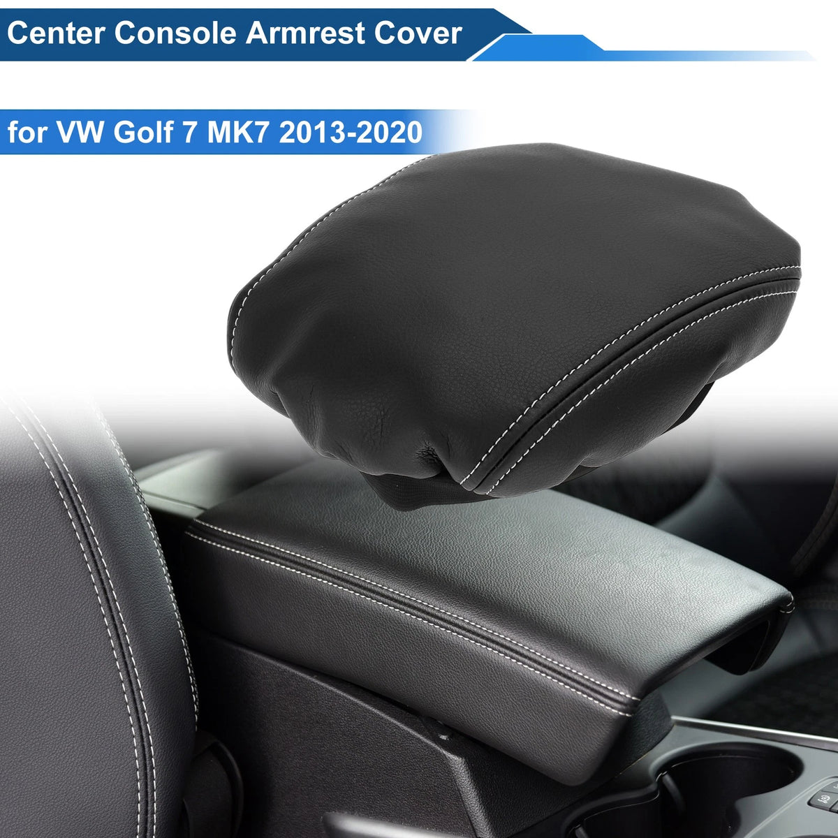 Armrest Cover for VW Golf 7 MK7 (2013–2020) Anti-Scratch Black White