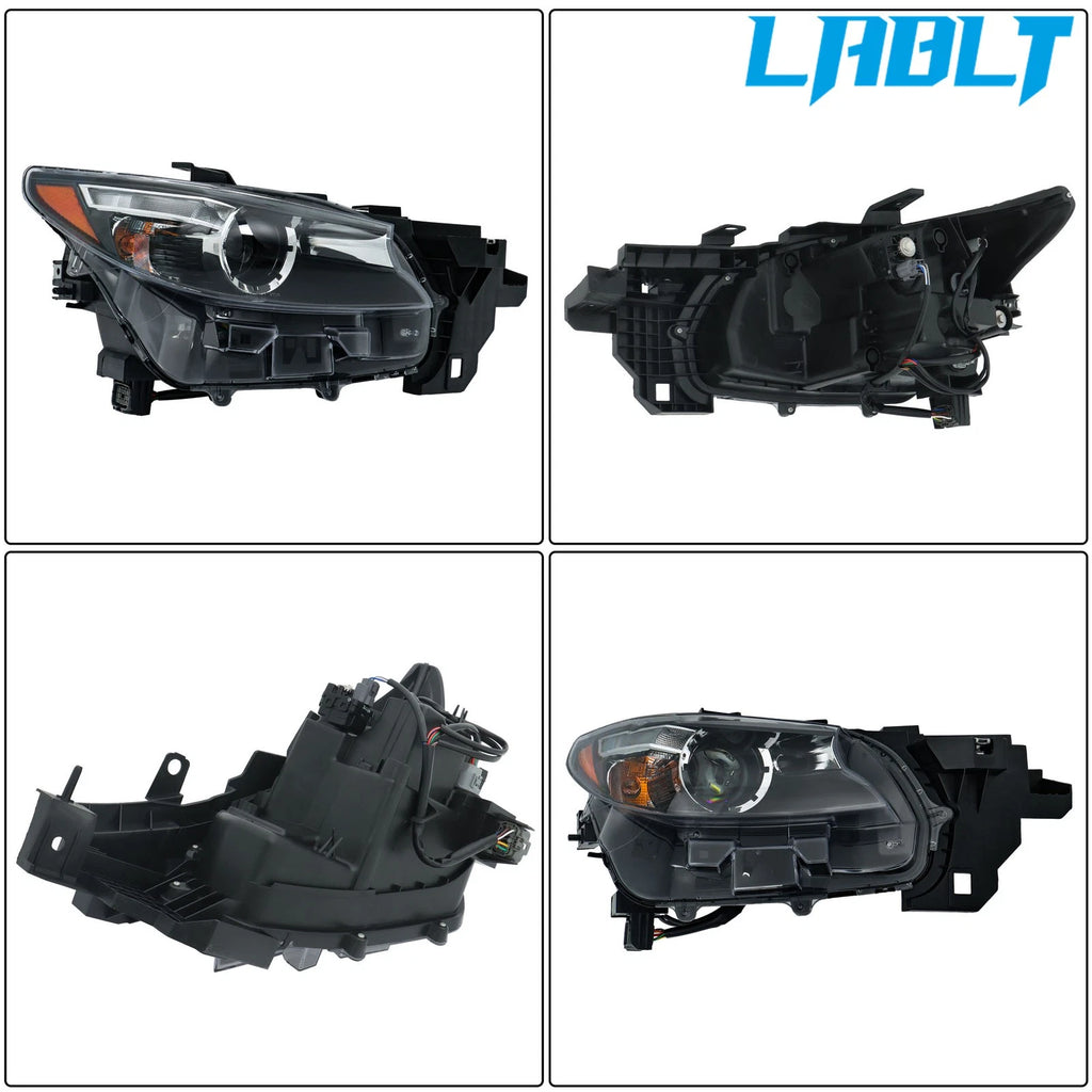 Halogen LED Headlight for Mazda CX-9 (2016–2023) Right, Black