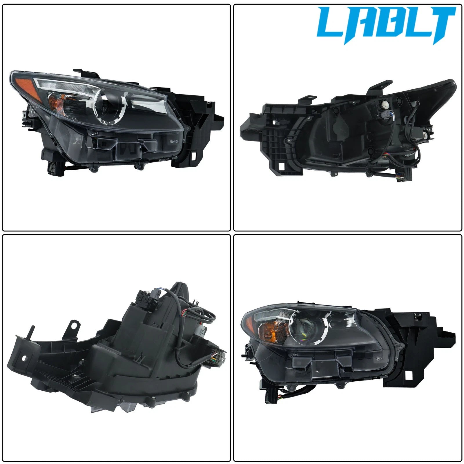 Halogen LED Headlight for Mazda CX-9 (2016–2023) Right, Black