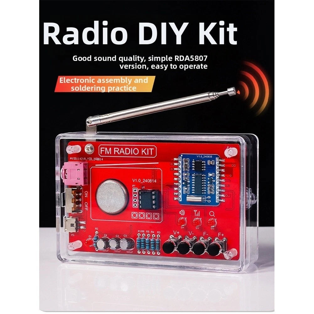 FM Radio DIY Kit for Universal Use (USB/Battery Power)