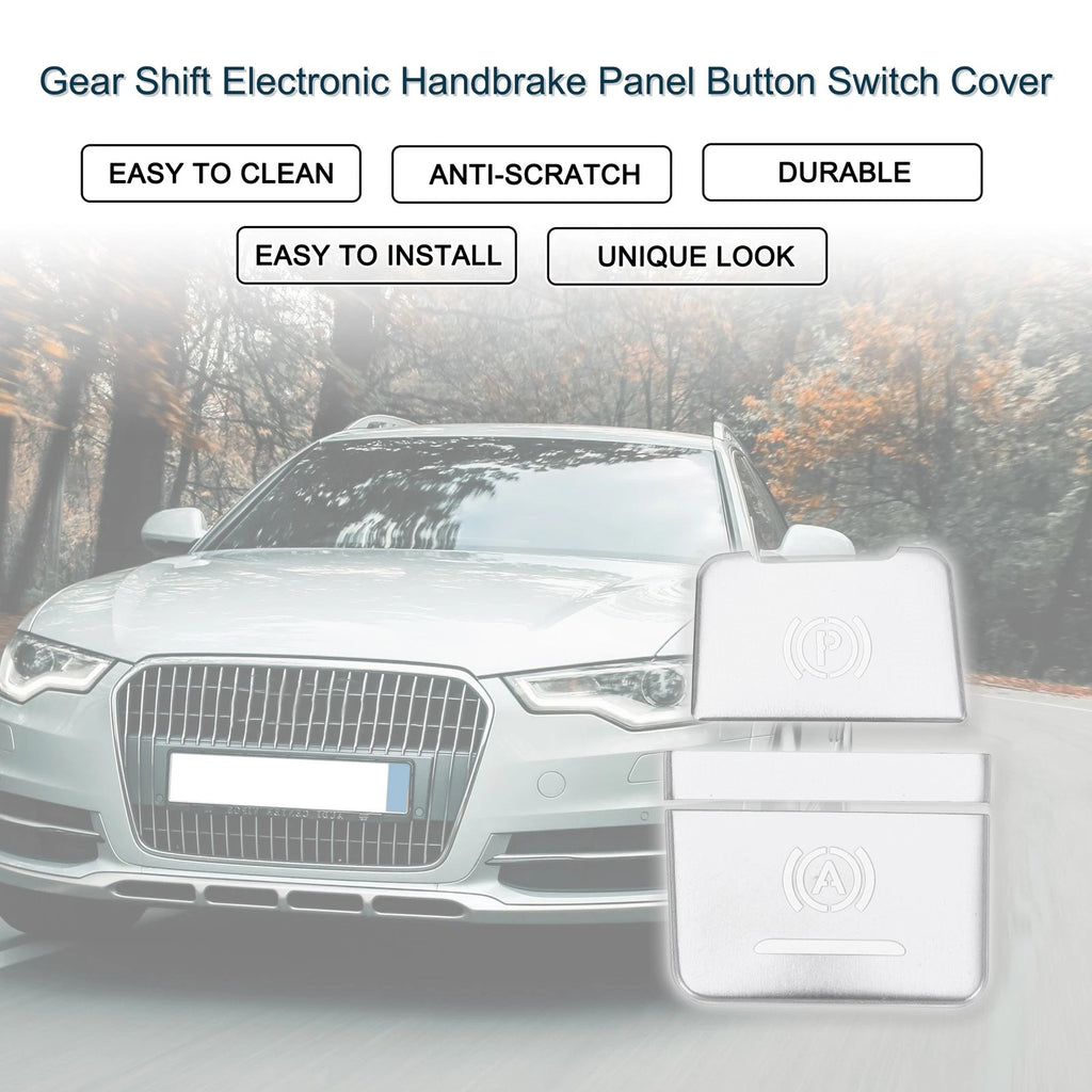Handbrake Button Switch Cover for Audi A6 A6 Quattro Silver Tone (2012–2018)