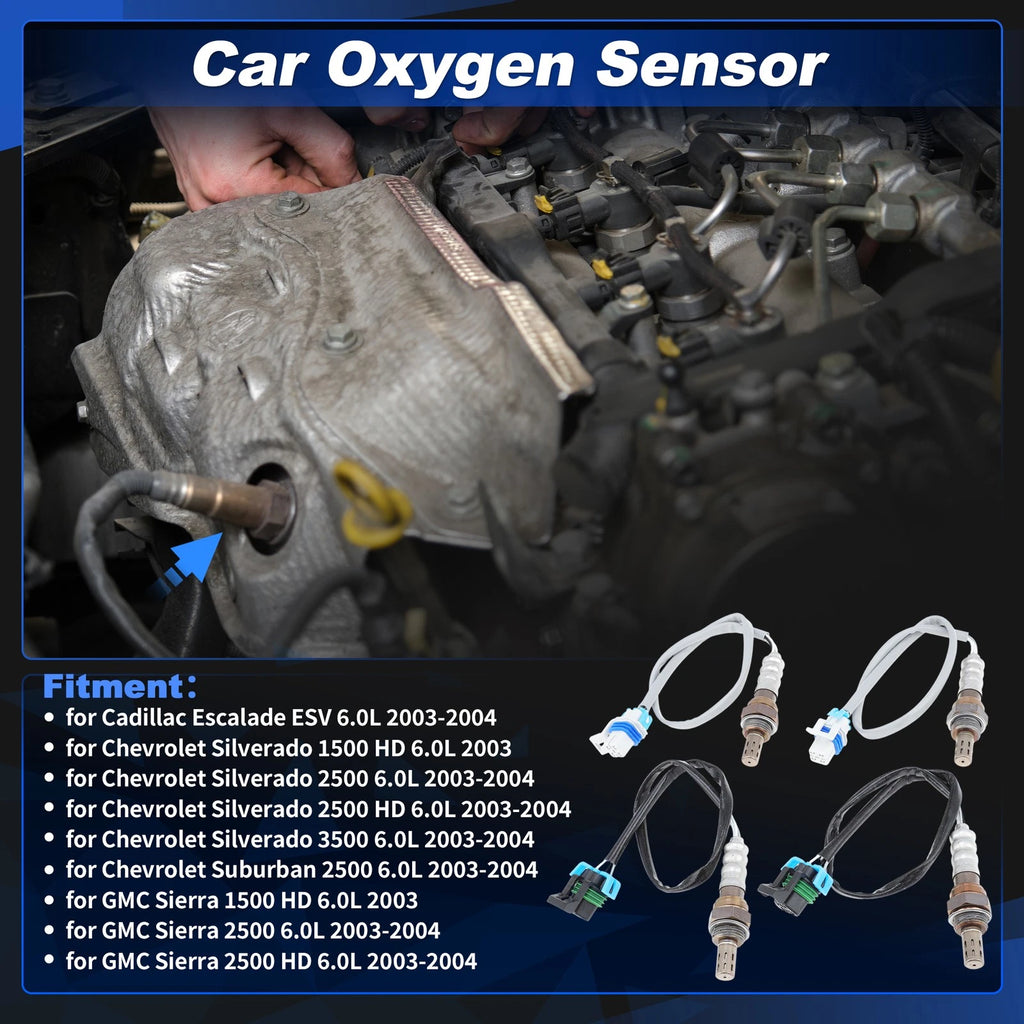 Upstream Downstream Oxygen Sensor Replacement for Chevy Silverado 6.0L (2003–2004)