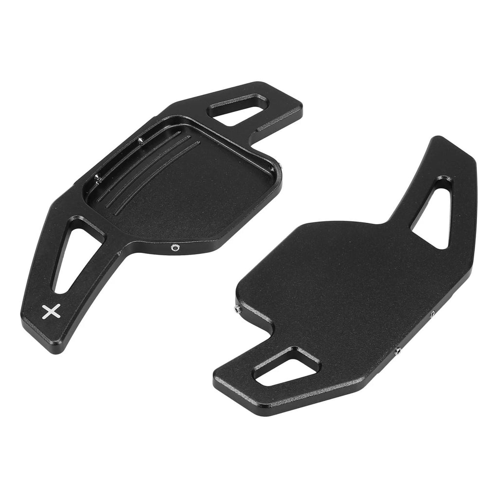 Black Steering Wheel Shift Paddle Cover Set for Audi A3 A4 A5 A6 (2015–2024)