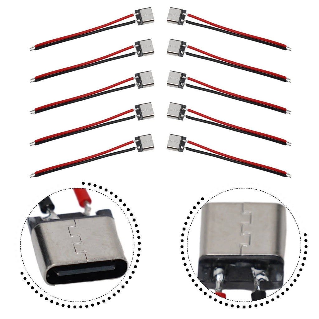 Set of 10 USB 2.0 Female Socket Power Cables for Multiple Devices