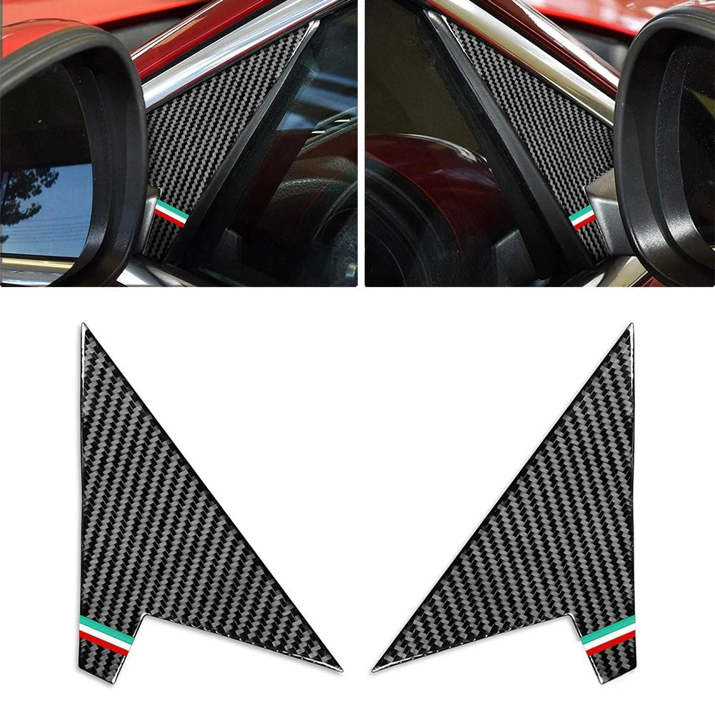 2X Rearview Mirror A Pillar Panel Trim for Alfa Romeo Giulia (2017–2024)