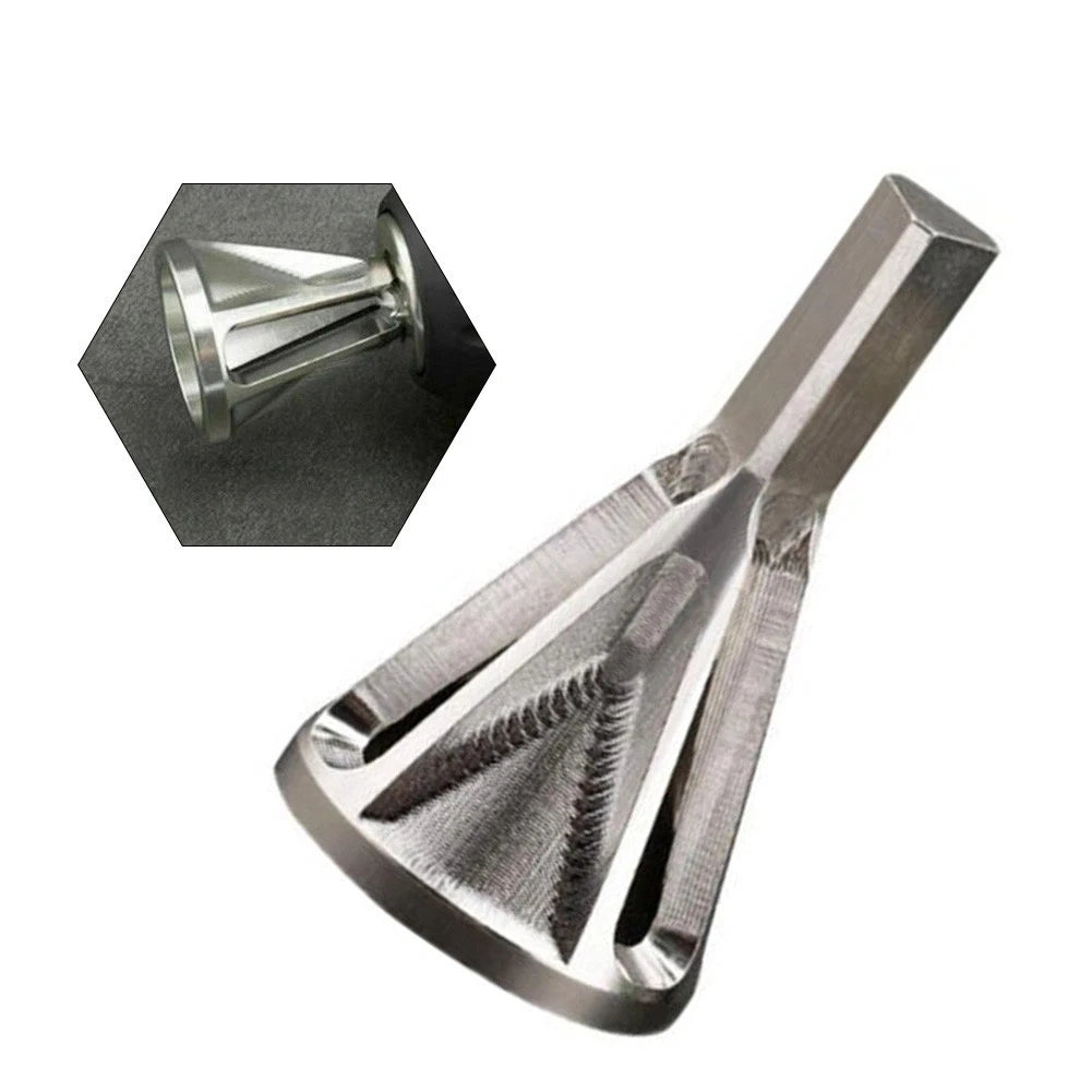 Chamfer Drill Bit for Metal Deburring Tool (Silver Triangle Hexagon)